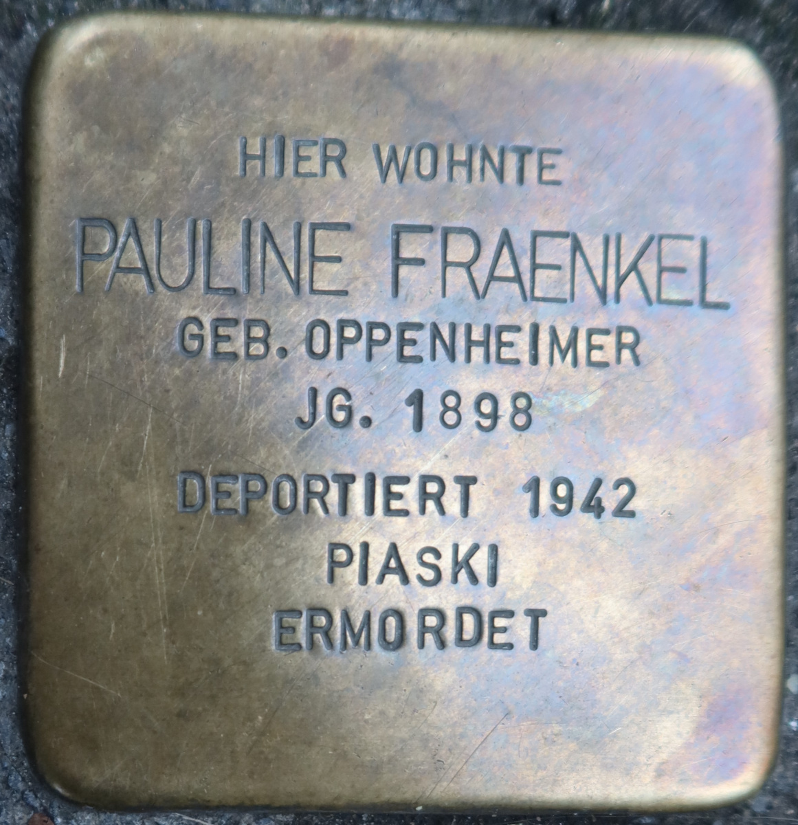 Stolperstein von Pauline Fraenkel