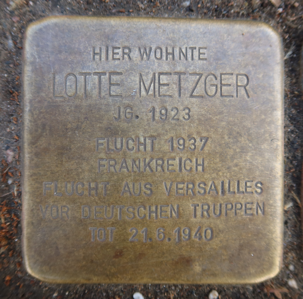 Stolperstein für Lotte Metzger