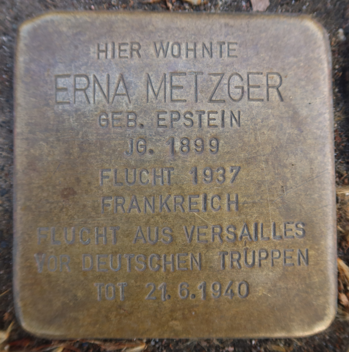 Stolperstein für Erna Metzger