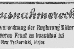 ‚Reichstagsbrandverordnung' Tschornicki